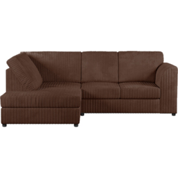 Luxor 4 Seater Chocolate Jumbo Cord Full Back Left Hand L Shape Corner Sofa - Brown - Wilko - thumbnail 3