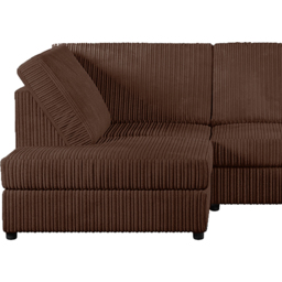 Luxor 4 Seater Chocolate Jumbo Cord Full Back Left Hand L Shape Corner Sofa - Brown - Wilko - thumbnail 5