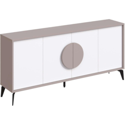 Decortie Gora 4 Door Mocha Grey and White Sideboard - Size: 82 x 180 x 35.6cm - Multi - Wilko - thumbnail 3