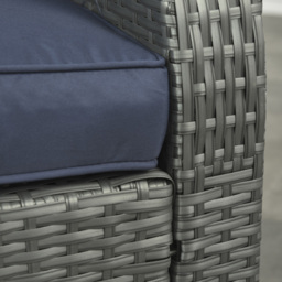 Outsunny 7 Seater Grey Rattan Sofa Lounge Set - Blue - Wilko - thumbnail 4