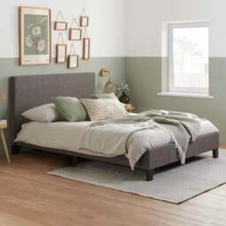 Berlin King Size Grey Polyester Bed - Birlea - Wilko - thumbnail 1