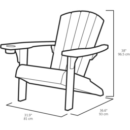 Keter Alpine Grey Adirondack Chair - Size: 94 x 80 x 99cm - Wilko - thumbnail 7