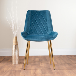 Furniturebox Elissa Cesano Marble Effect 2 Seater Round Dining Set White Blue and Gold - Wilko - thumbnail 5