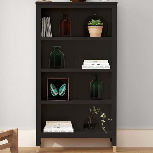 Palazzi 4 Shelves Black Bookcase - Size: 4 Shelf - Wilko - image 1