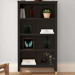 Palazzi 4 Shelves Black Bookcase - Size: 4 Shelf - Wilko