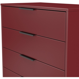 Crowndale Hong Kong 5 Drawer Red Matt Chest of Drawers Ready Assembled - Wilko - thumbnail 6