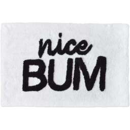 Mooky Mats Nice Bum Slogan Bath Mat 50 x 80cm - White - Wilko