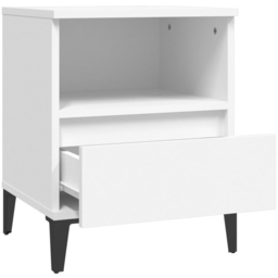 vidaXL Set of 2 Single Drawer Single Shelf White Bedside Cabinet - Wilko - thumbnail 4