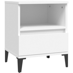 vidaXL Set of 2 Single Drawer Single Shelf White Bedside Cabinet - Wilko - thumbnail 7