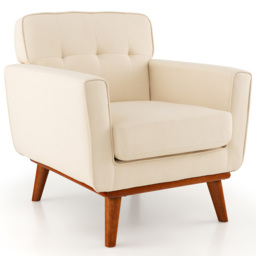 Costway Beige Padded Accent Armchair - Size: Single - Cream - Wilko - thumbnail 3