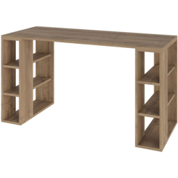 Decortie Colmar Dark Oak Effect Desk with Bookshelf Legs - Brown - Wilko - thumbnail 3