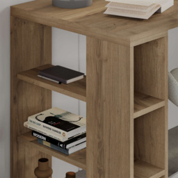 Decortie Colmar Dark Oak Effect Desk with Bookshelf Legs - Brown - Wilko - thumbnail 4