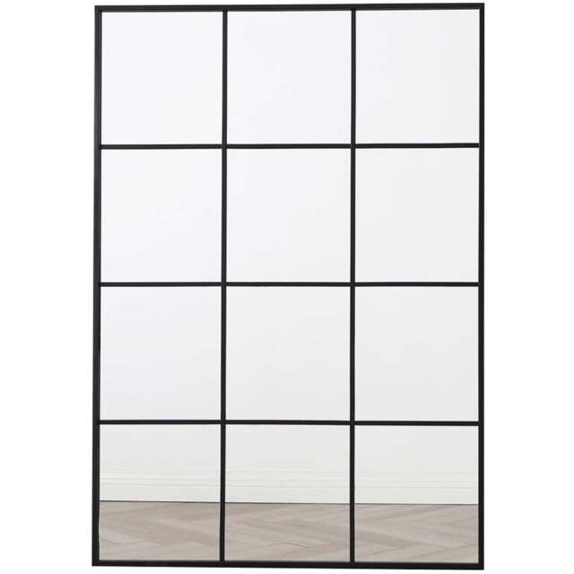 Aion Black Framed Rectangular Window Mirror 120 x 80cm - Home Garden Direct - Wilko - image 1