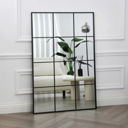 Aion Black Framed Rectangular Window Mirror 120 x 80cm - Home Garden Direct - Wilko - thumbnail 4