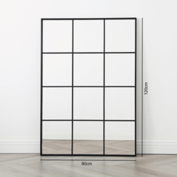 Aion Black Framed Rectangular Window Mirror 120 x 80cm - Home Garden Direct - Wilko - thumbnail 5
