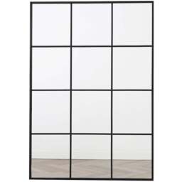 Aion Black Framed Rectangular Window Mirror 120 x 80cm - Home Garden Direct - Wilko