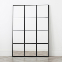 Aion Black Framed Rectangular Window Mirror 120 x 80cm - Home Garden Direct - Wilko - thumbnail 3