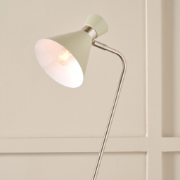 Pacific Lifestyle Benedict Sage and Brushed Silver Metal Floor Lamp - Green - Wilko - thumbnail 4