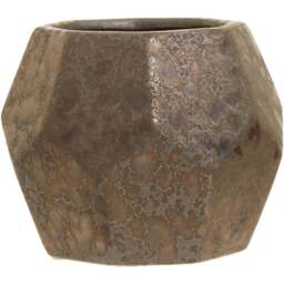 Premier Housewares Salvo Ceramic Planter Small - Size: 17 x 17 x 14cm - Brown - Wilko