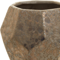 Premier Housewares Salvo Ceramic Planter Small - Size: 17 x 17 x 14cm - Brown - Wilko - thumbnail 5