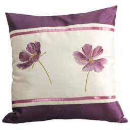 Intimates Georgia Aubergine Filled Cushion 43 x 43cm 2 Pack - Purple - Wilko