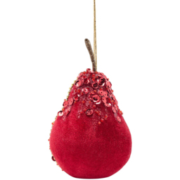 The Seasonal Gift Co Red Velvet Pear Bauble 19cm - Size: 1 Piece - The Seasonal Gift Co. - Wilko - thumbnail 6