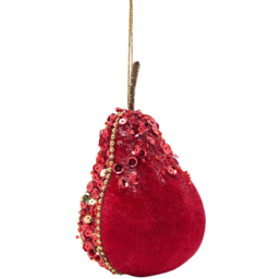 The Seasonal Gift Co Red Velvet Pear Bauble 19cm - Size: 1 Piece - The Seasonal Gift Co. - Wilko - thumbnail 5