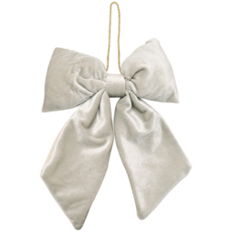The Seasonal Gift Co. Sage Velvet Bow Hanging Christmas Decoration 26 x 32cm - Size: 26 x 32 x 4.5cm - Grey - Wilko - thumbnail 1