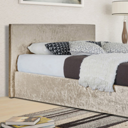 Brooklyn King Size Cream Crushed Velvet Ottoman Storage Bed - Wilko - thumbnail 3