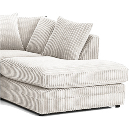 Luxor 3 Seater Silver Jumbo Cord Right Hand Facing Corner Sofa - Wilko - thumbnail 4
