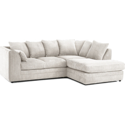 Luxor 3 Seater Silver Jumbo Cord Right Hand Facing Corner Sofa - Wilko - thumbnail 3