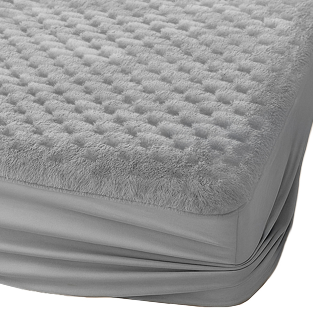 Velosso King Size Silver Chunky Popcorn Fitted Sheet - Wilko - image 1