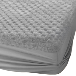 Velosso King Size Silver Chunky Popcorn Fitted Sheet - Wilko - thumbnail 1