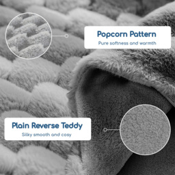 Velosso King Size Silver Chunky Popcorn Fitted Sheet - Wilko - thumbnail 5