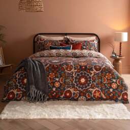 Furn Super King Size Kinfolk Printed Reversible Duvet Set - Blue - Wilko