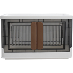 H&O Direct 2 Door Collapsible Plastic Storage Box - Size: 30 x 44.9 x 31cm - Grey - Wilko - thumbnail 3