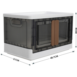 H&O Direct 2 Door Collapsible Plastic Storage Box - Size: 30 x 44.9 x 31cm - Grey - Wilko - thumbnail 7