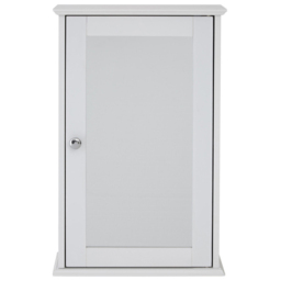 Premier Housewares Portland Single Door Mirror Bathroom Cabinet - Size: 34 x 15 x 53cm - White - Wilko - thumbnail 4