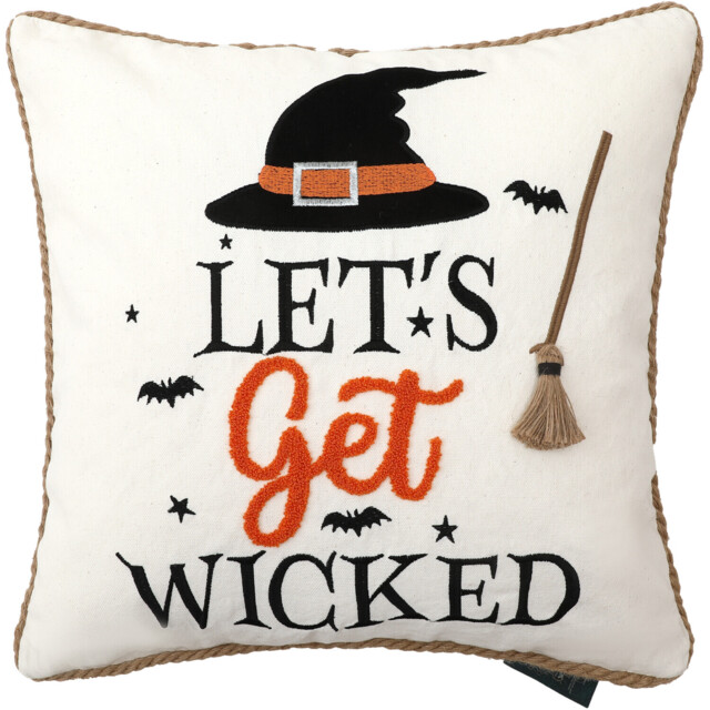 Let's Get Wicked Cushion White and Black - Haunted Hallows - Wilko - image 1