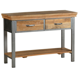 Brooklyn Malalia 2 Drawer Single Shelf Brown Console Table - Size: 77 x 115 x 40cm - Wilko - thumbnail 3