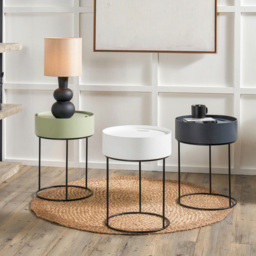 Pacific Lifestyle Hugo White Wood Veneer and Black Metal Storage Table - Wilko - thumbnail 7