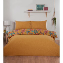 Divante Safia Duvet Cover and Pillowcase Set - Ochre/King - Wilko - thumbnail 3