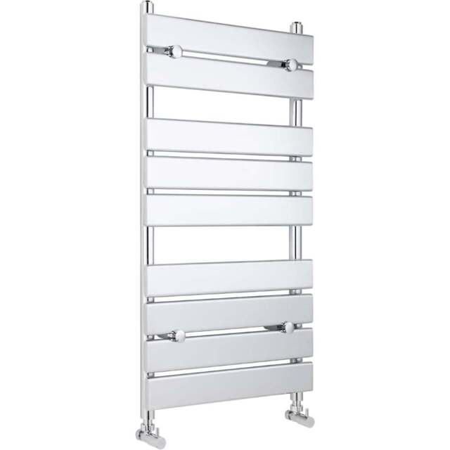 nuie Piazza Chrome Heated Towel Rail 950 x 500mm - Size: 9.5 x 5 x 0.59cm - Silver - Wilko - image 1