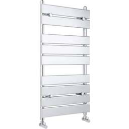 nuie Piazza Chrome Heated Towel Rail 950 x 500mm - Size: 9.5 x 5 x 0.59cm - Silver - Wilko
