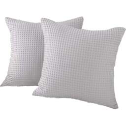 Allure Home Fashions Hotel Dove Grey Waffle Cushion Cover 2 Pack 50 x 50cm - Wilko