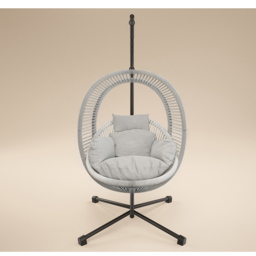 SOLACE+CO Lana Light Grey Garden Swing Chair - Size: 1 Seater - Wilko - thumbnail 4