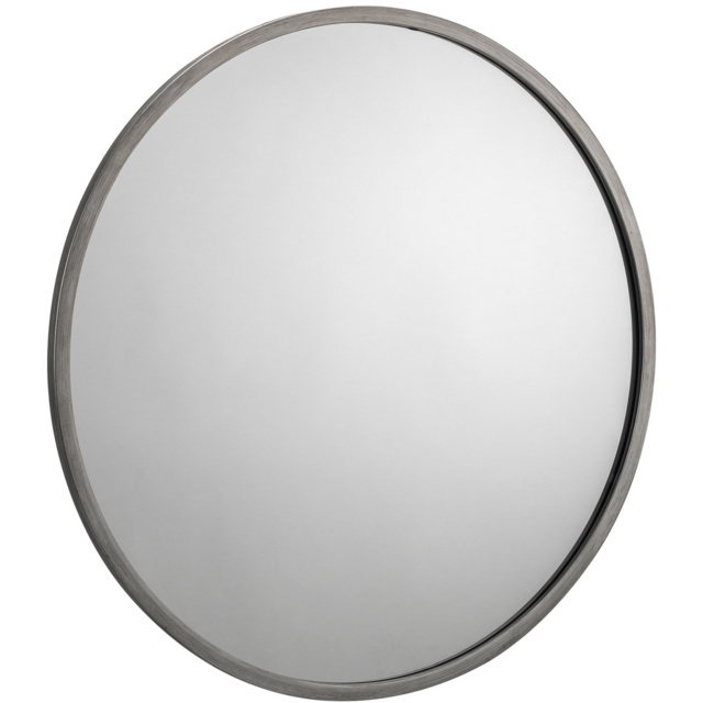 Julian Bowen Octave Pewter Round Wall Mirror - Size: 80 x 80cm - Grey - Wilko - image 1