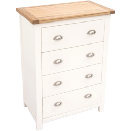 Cabinet Bits Lovere 4 Drawer Off White Chrome Cup Handle Chest of Drawers - Wilko - thumbnail 5