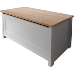 GFW Lancaster Grey Ottoman Storage Bench - Size: 45 x 89 x 40cm - Wilko - thumbnail 3