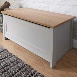 GFW Lancaster Grey Ottoman Storage Bench - Size: 45 x 89 x 40cm - Wilko - thumbnail 1